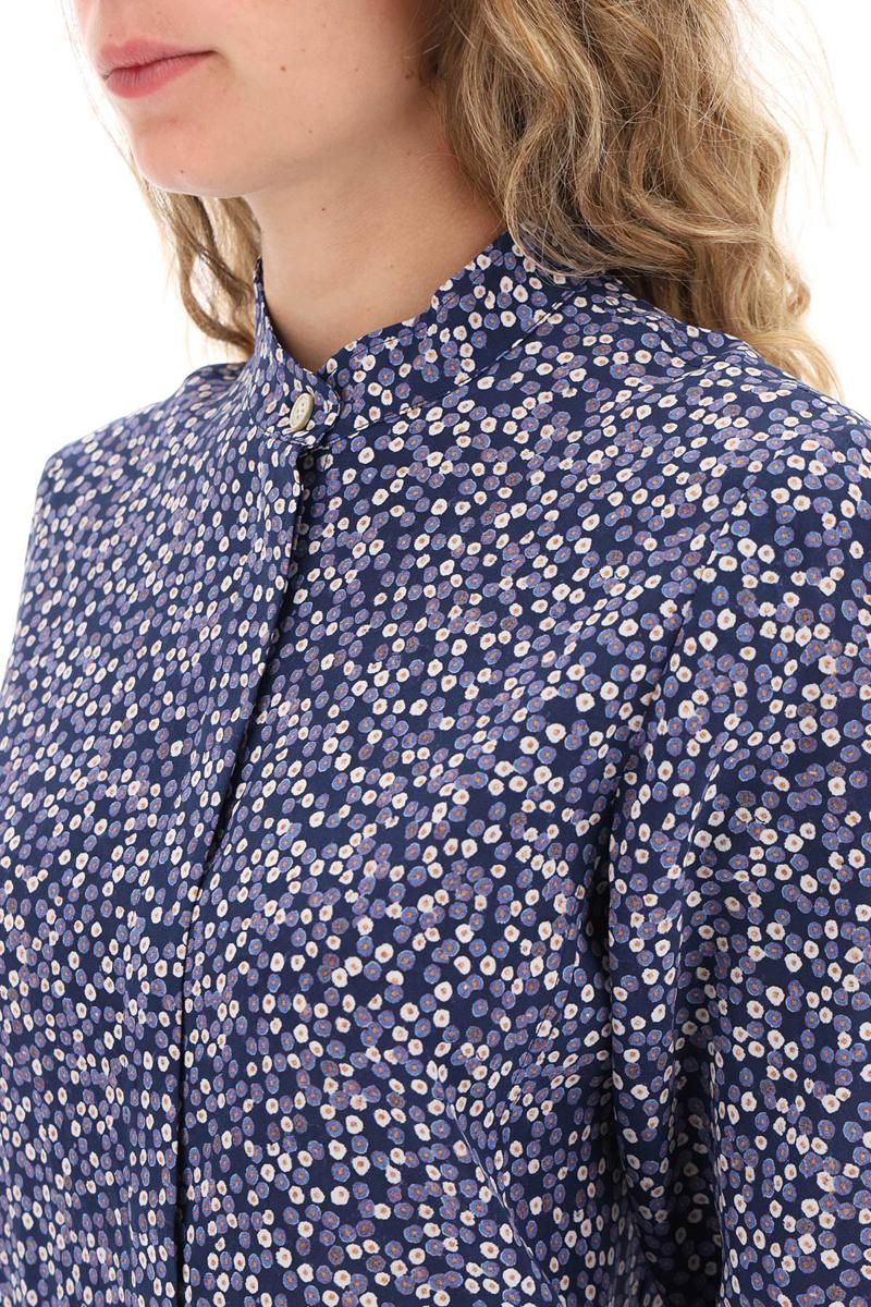 Shop Isabel Marant Ilda Silk Shirt With Floral Print In Blu