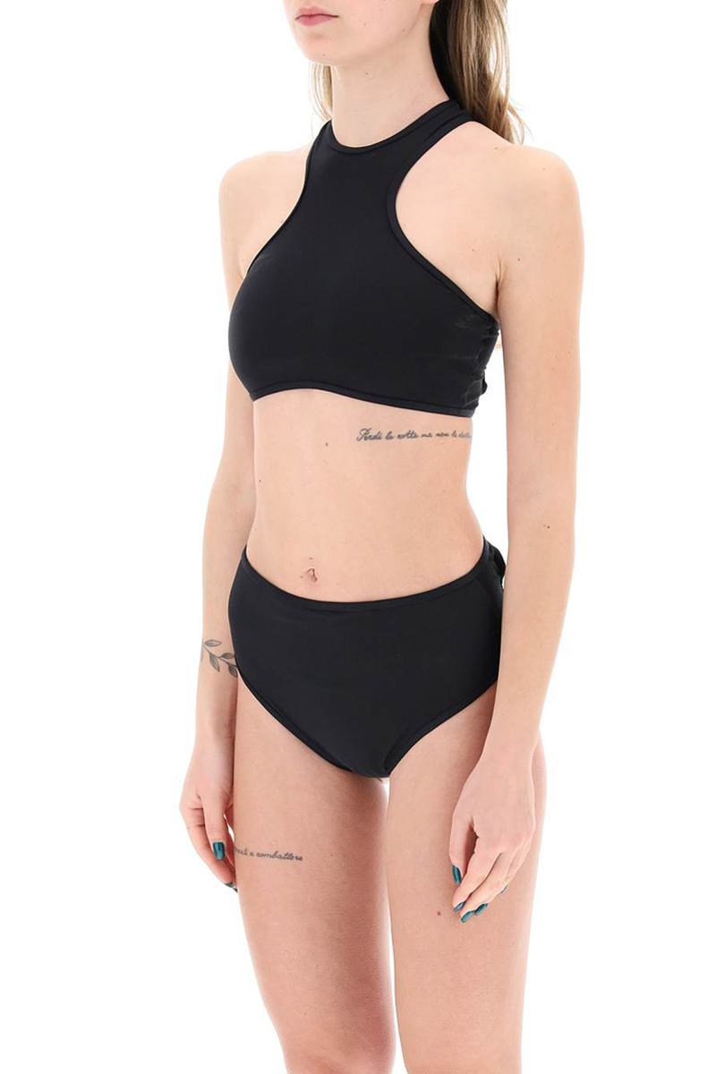 Shop Attico "bikini Set With Mesh Inserts" In Nero