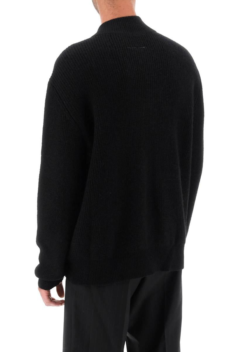 Shop Mm6 Maison Margiela Destroyed Cardigan In Nero