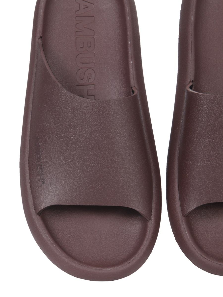 Shop Ambush Rubber Slide Sandals In Brown