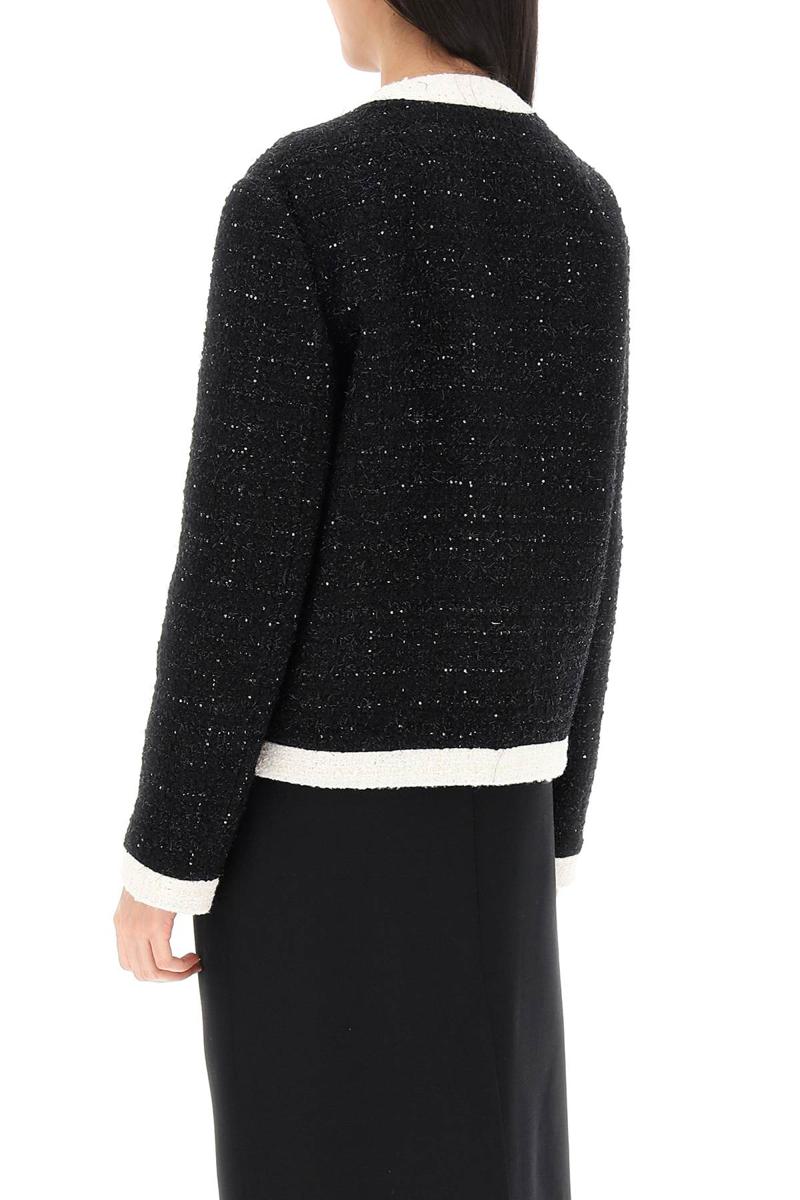 Shop Valentino Glaze Tweed Jacket In Nero