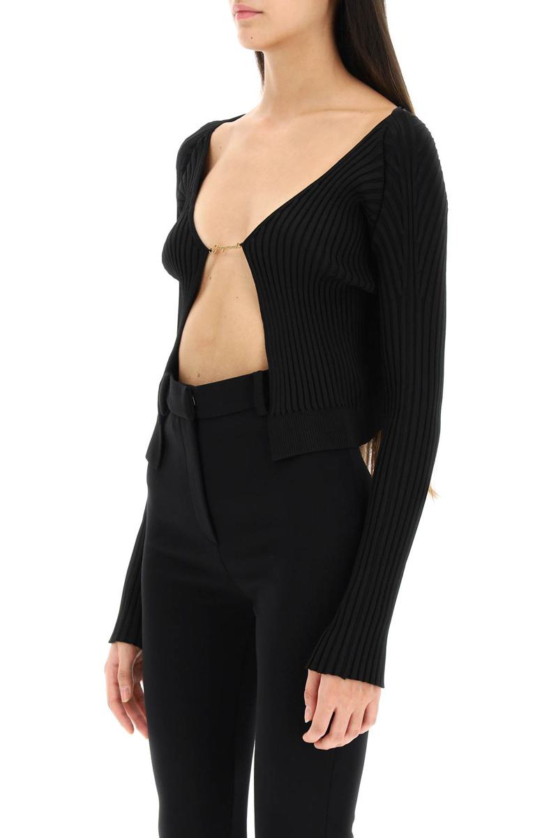 Shop Jacquemus 'la Maille Pralù Longue' Cardigan In Nero