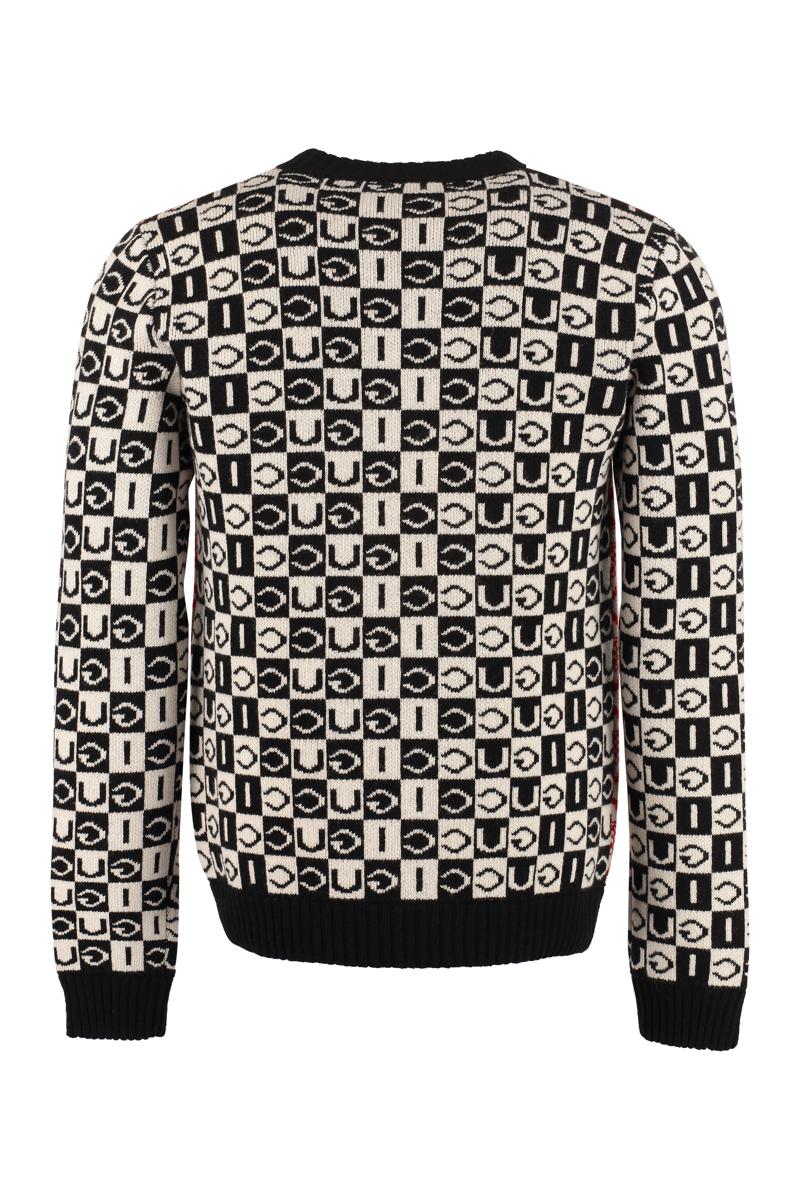 Shop Gucci V-neck Wool Sweater In Multicolor