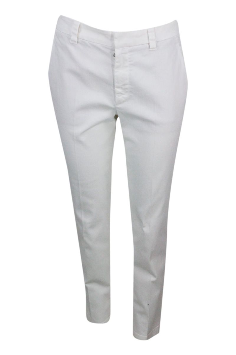 Shop Brunello Cucinelli Cigarette Trousers In White