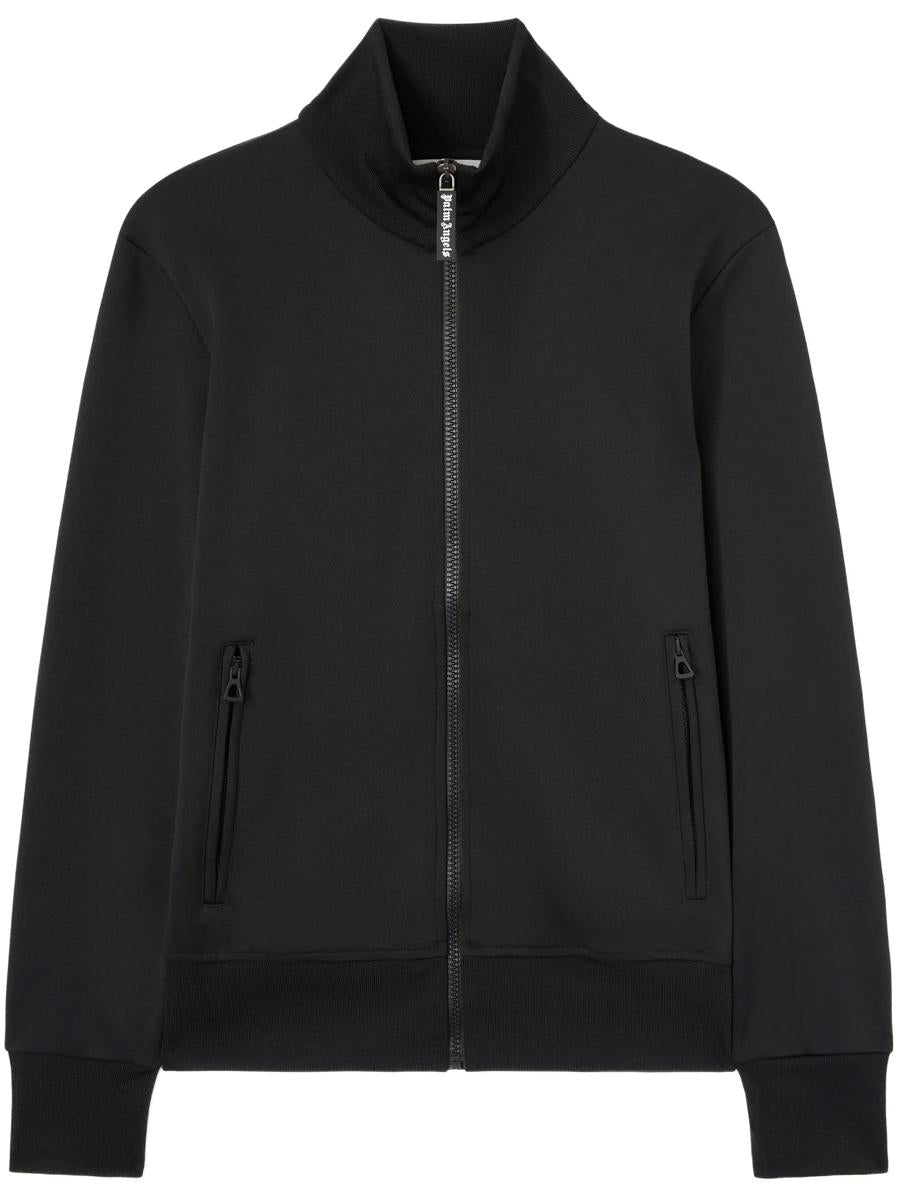 Palm Angels Logo Zipped Track Jacket In Black