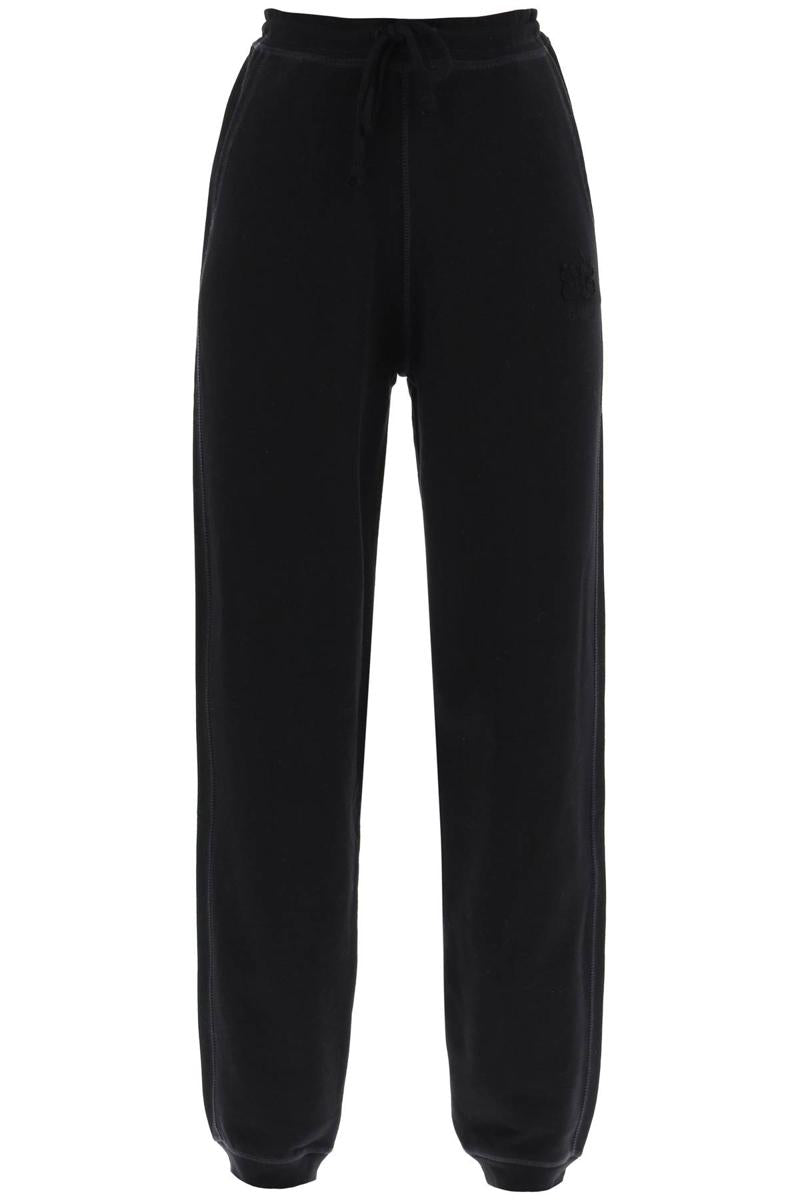Shop Ganni Joggers In Cotton French Terry In Nero