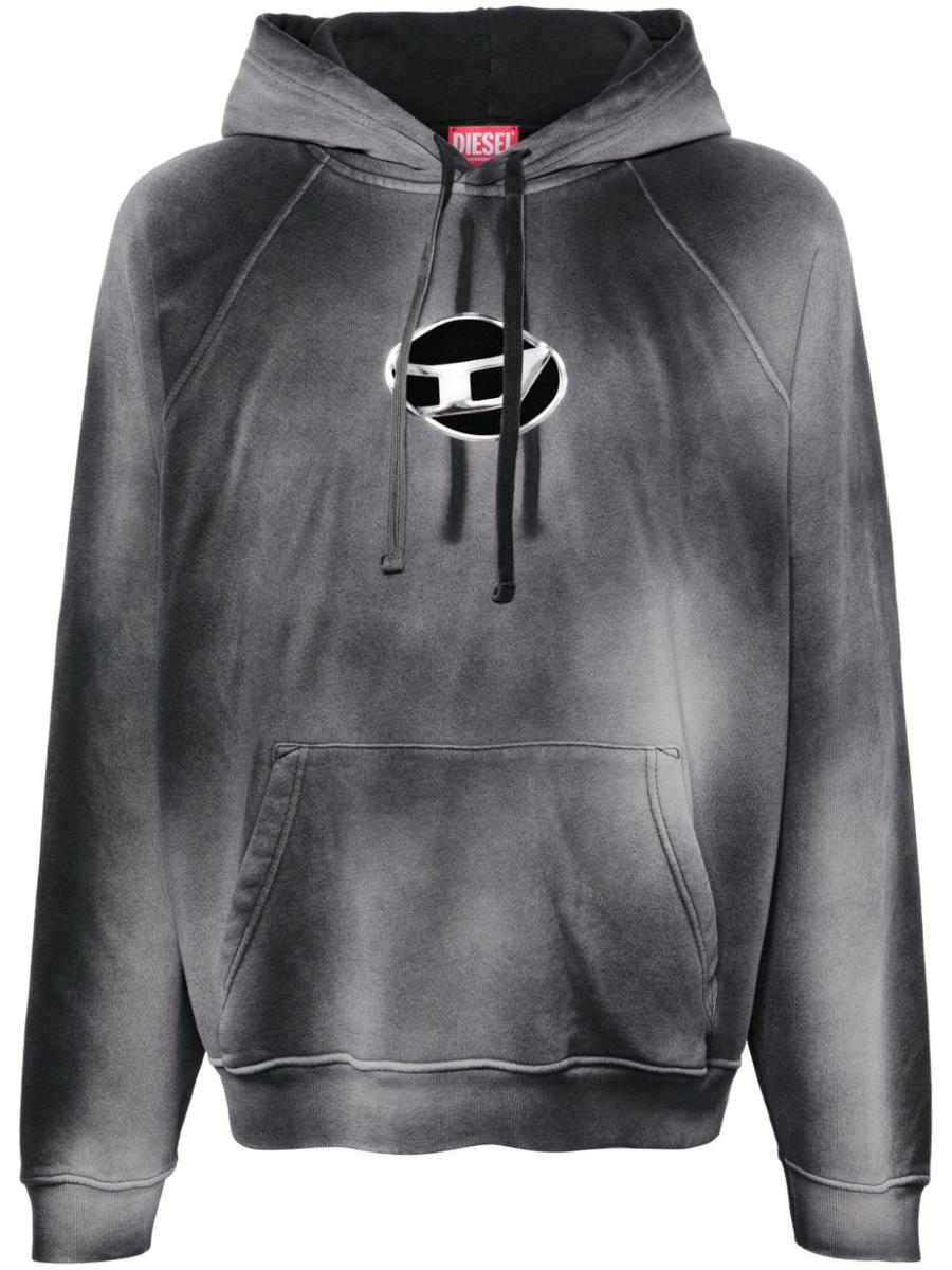 Shop Diesel S-roxt-hoodie In Solarized Jersey In Black
