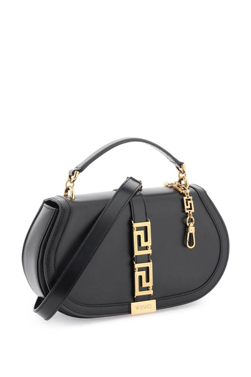 Shop Versace 'greca Goddess' Shoulder Bag In Nero