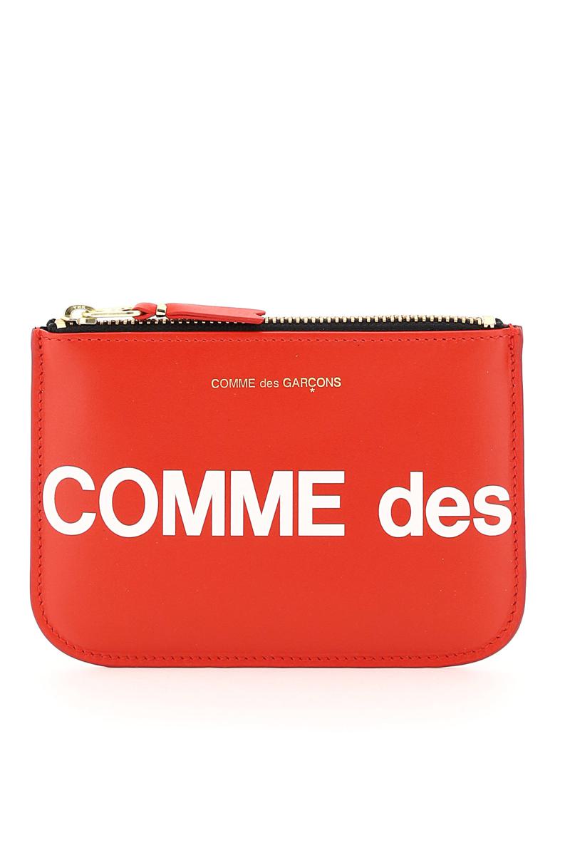 Shop Comme Des Garçons Huge Logo Pouch In Rosso