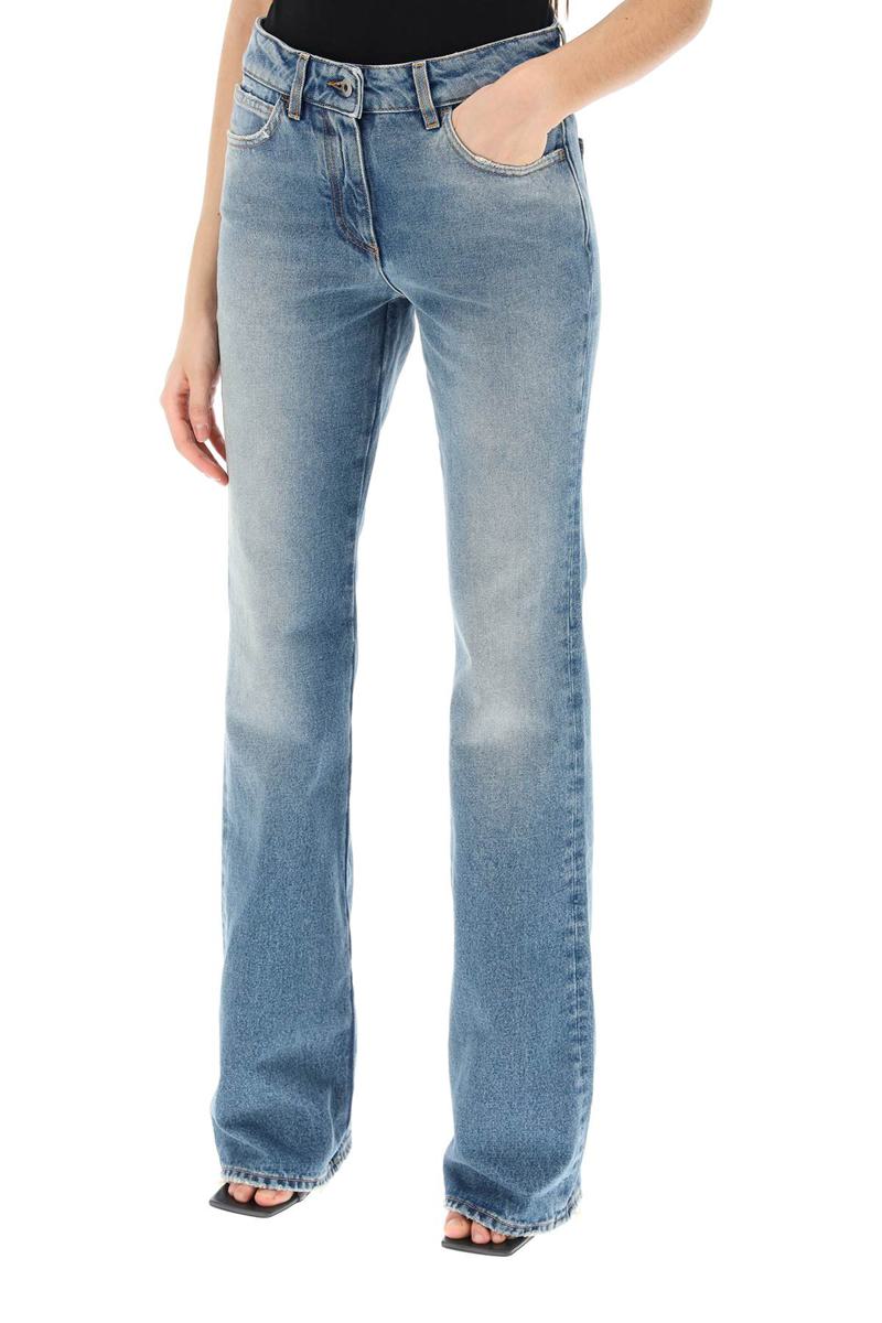 Shop Off-white Bootcut Jeans In Celeste