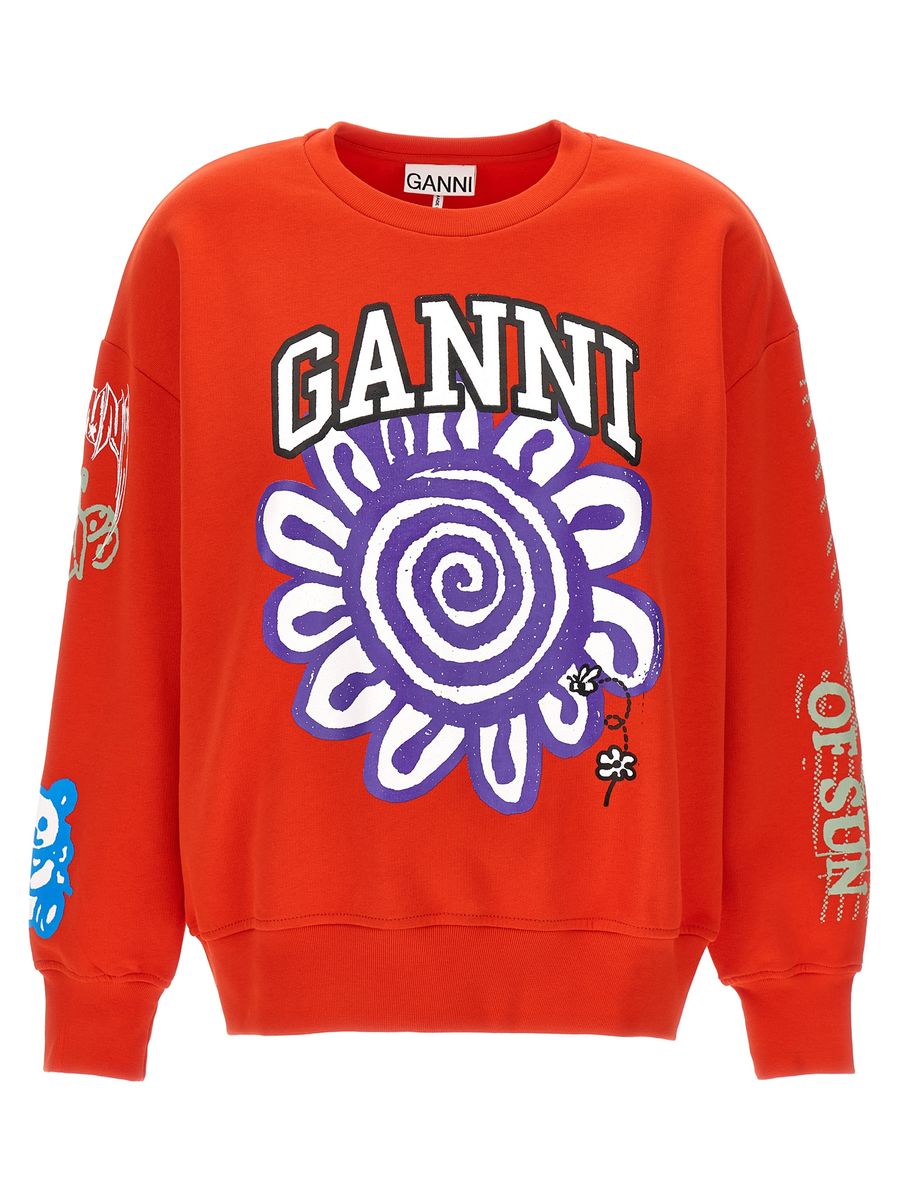 Ganni Sweatshirts In Red