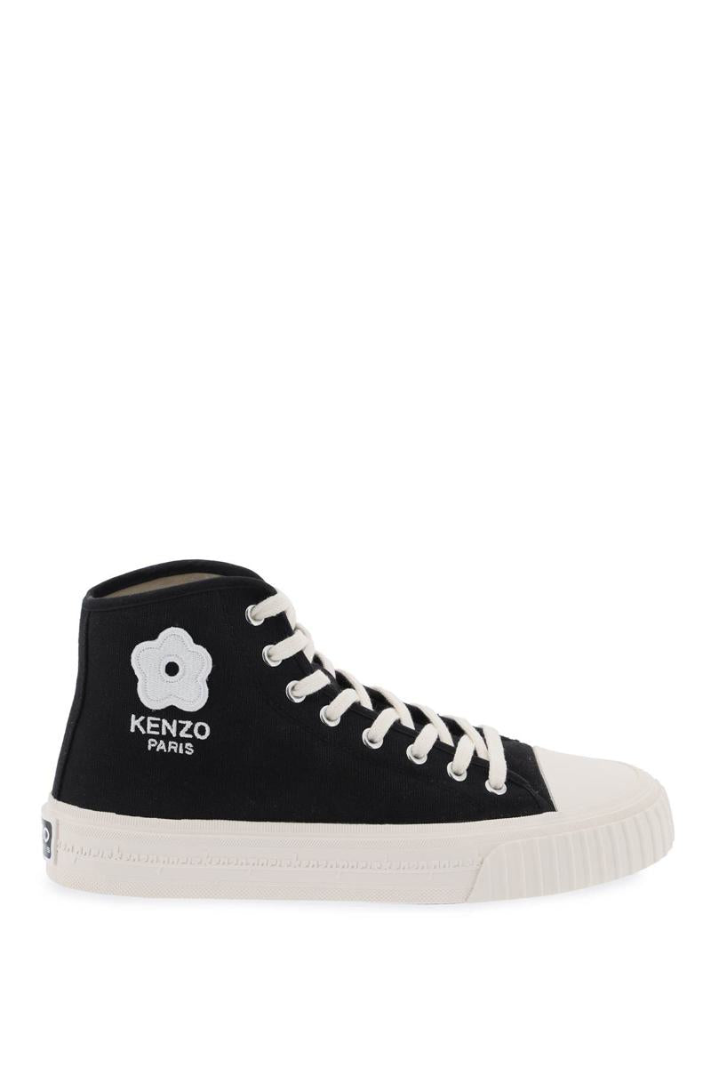 Shop Kenzo Canvas  Foxy High-top Sneakers In Nero