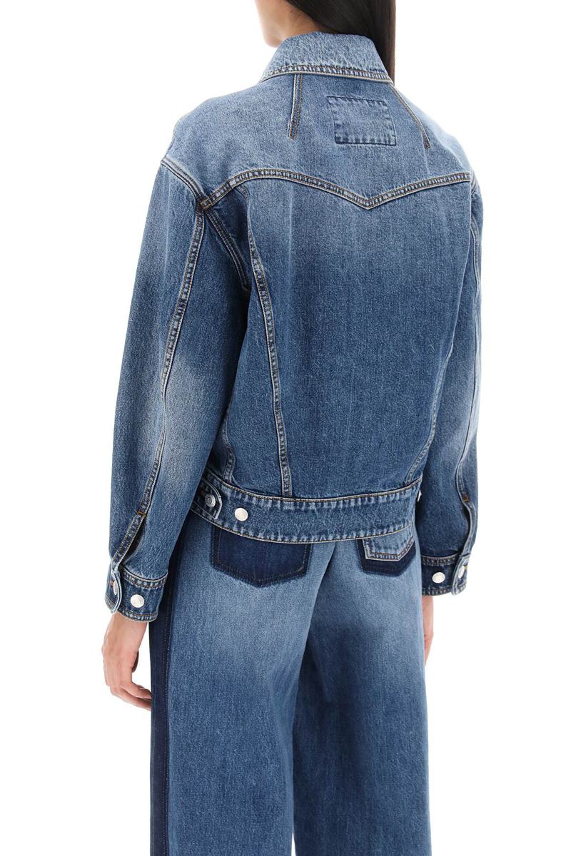 Shop Alexander Mcqueen Denim Cocoon Jacket In Blu