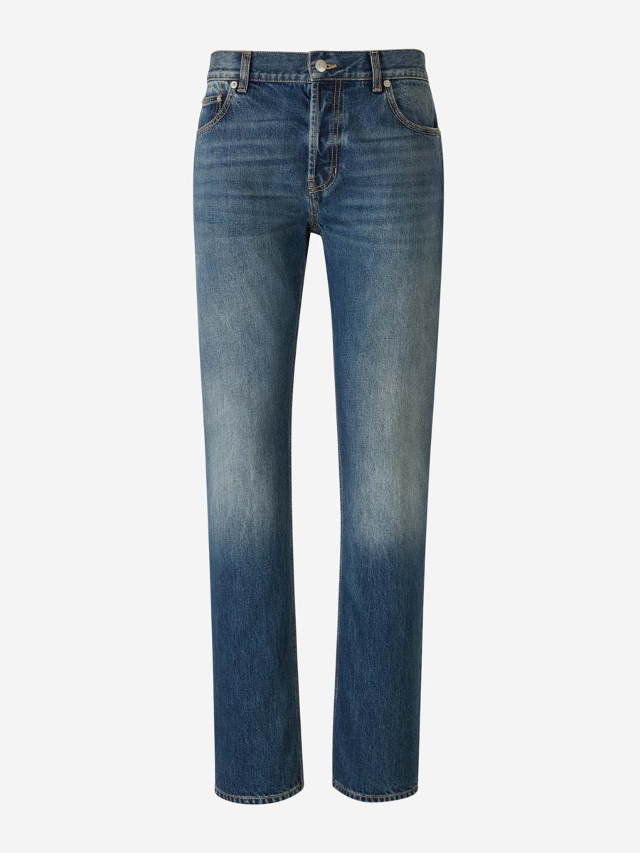 Alexander Mcqueen Straight Fit Logo Jeans In Blue