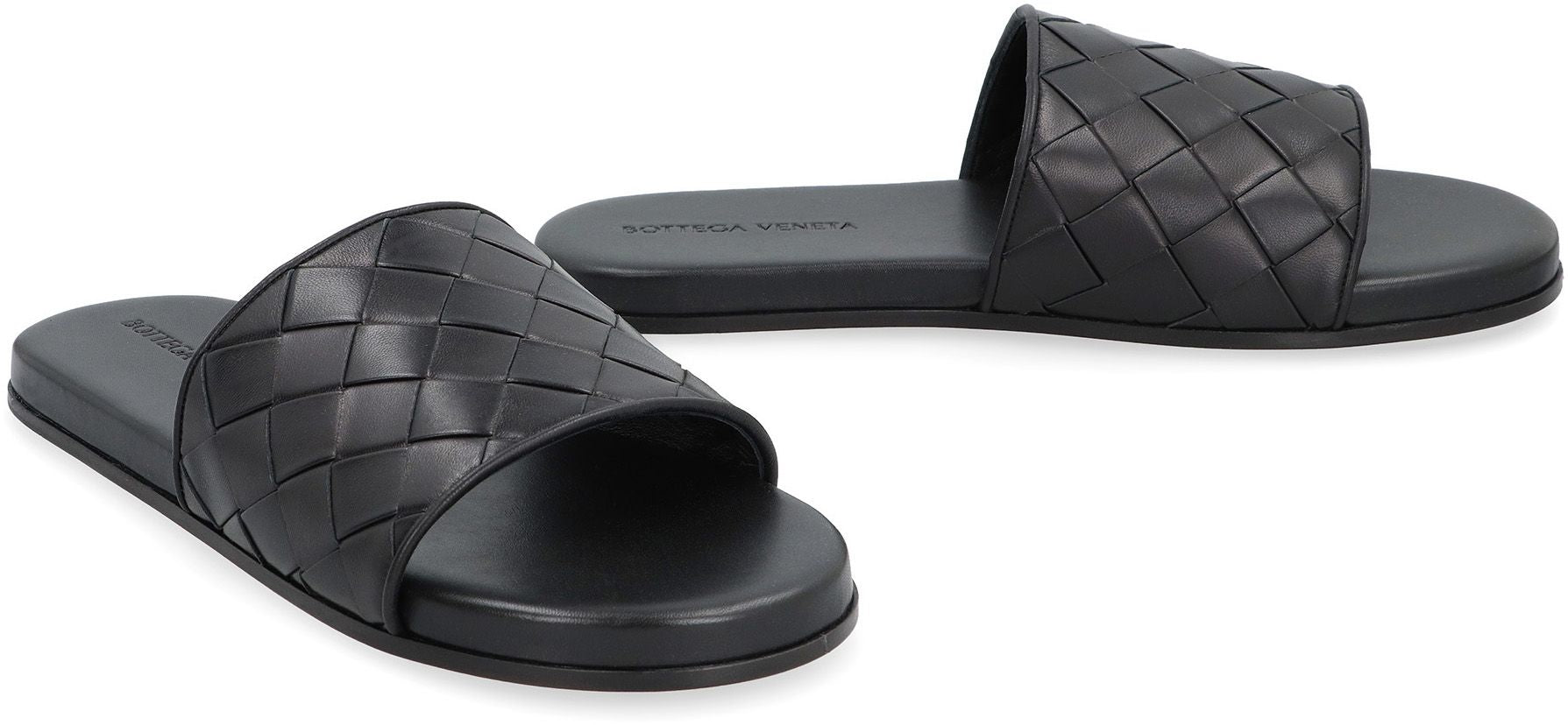 Shop Bottega Veneta Sunday Leather Mules In Black