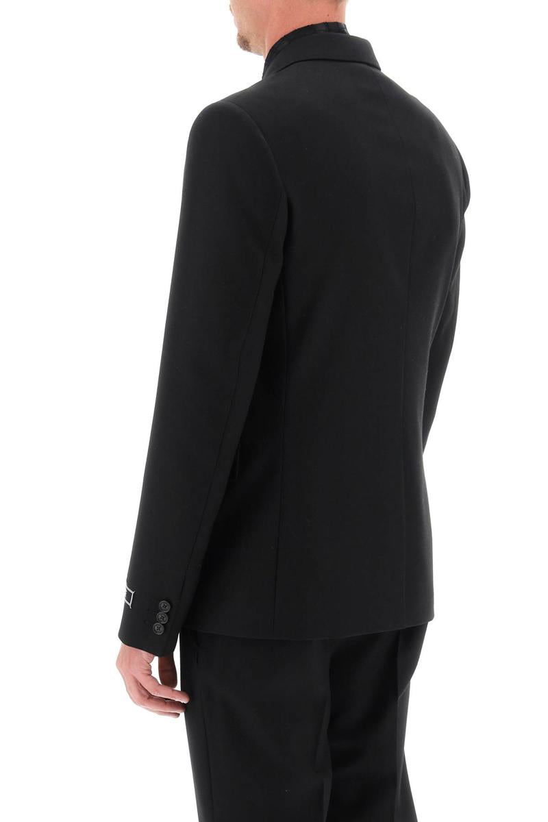 Shop Versace Tailoring Jacket In Wool In Nero