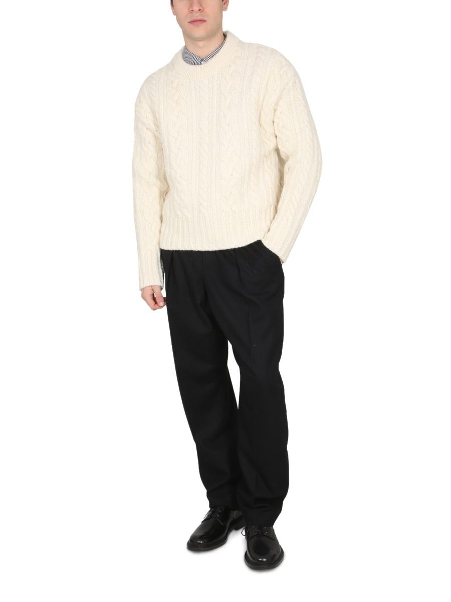 Shop Ami Alexandre Mattiussi Ami Paris Wool Jersey. In White