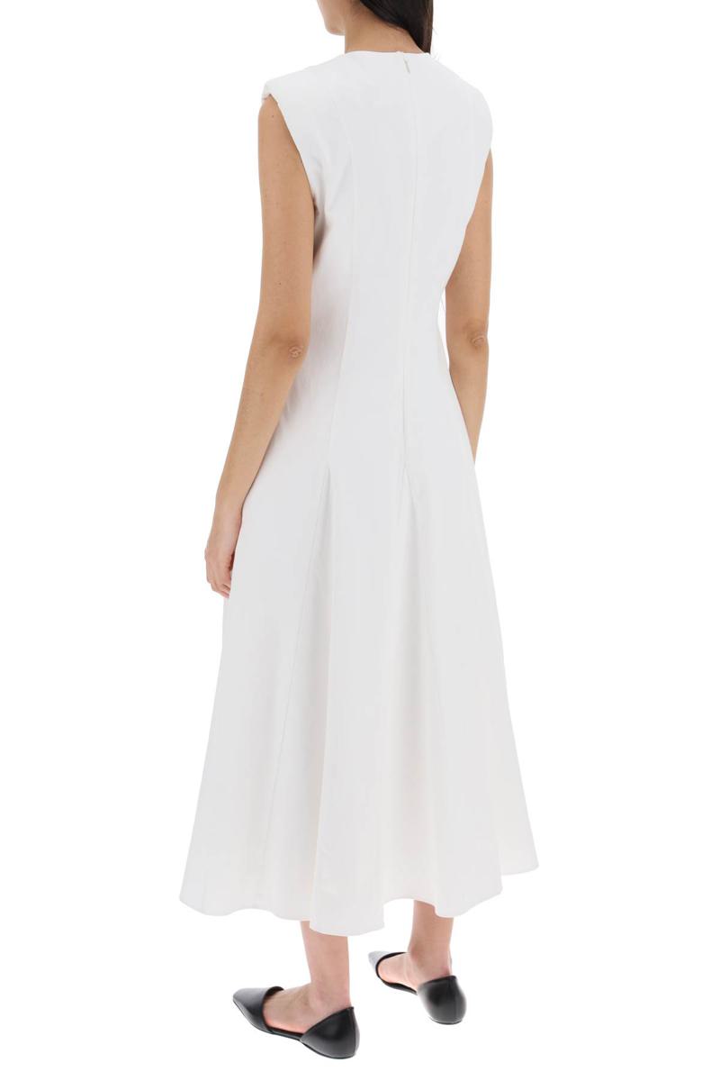 Shop Roland Mouret Cotton Poplin Midi Dress In In Bianco