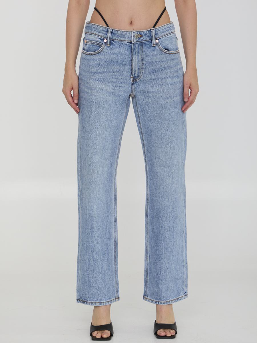 Alexander Wang Jeans With Pre-styled Thong In Blue