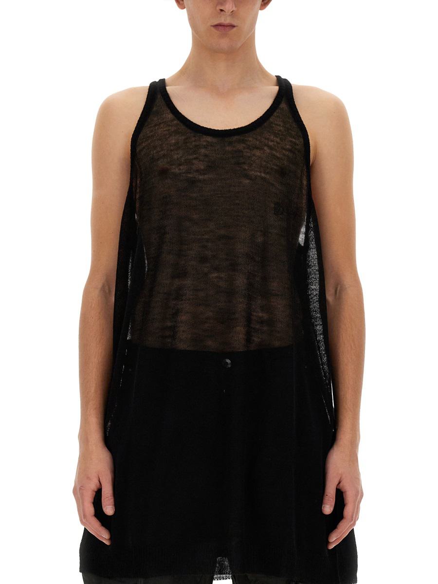 Rick Owens Knitted Tank Top In Black