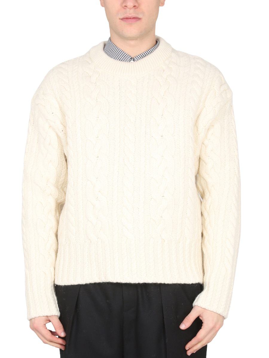 Shop Ami Alexandre Mattiussi Ami Paris Wool Jersey. In White