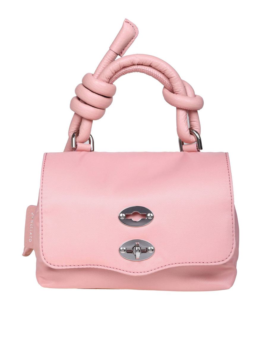 Shop Zanellato Shiny Nylon Bag That Can Be Carried By Hand Or Over The Shoulder In Pink