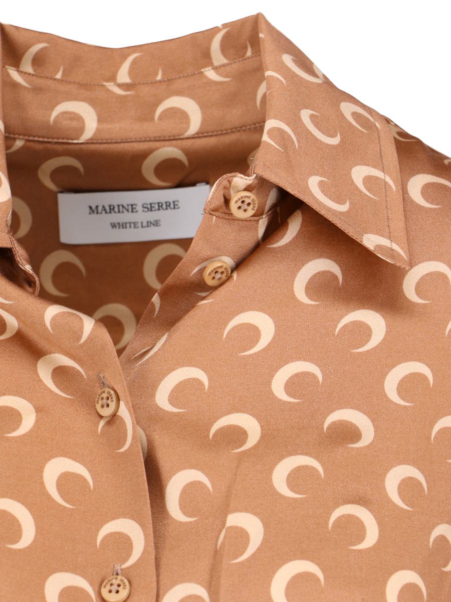 Shop Marine Serre Shirts In Brown