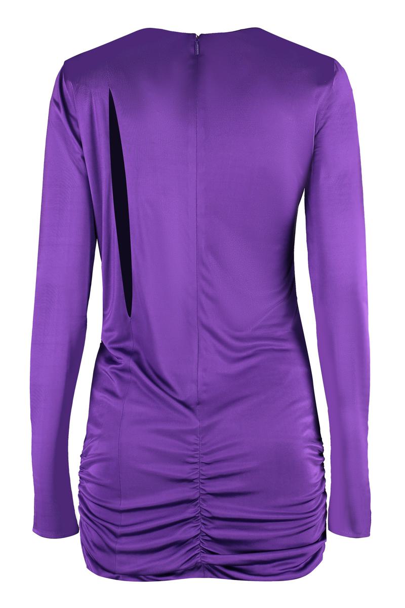 Shop Versace Jersey Mini Dress In Purple