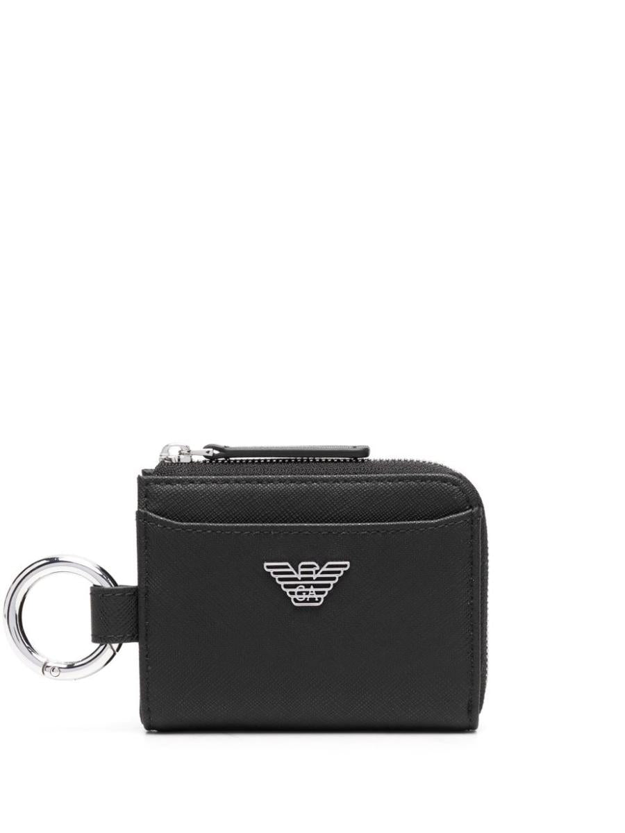 Shop Emporio Armani Man`s Compact Wallet Accessories In Black