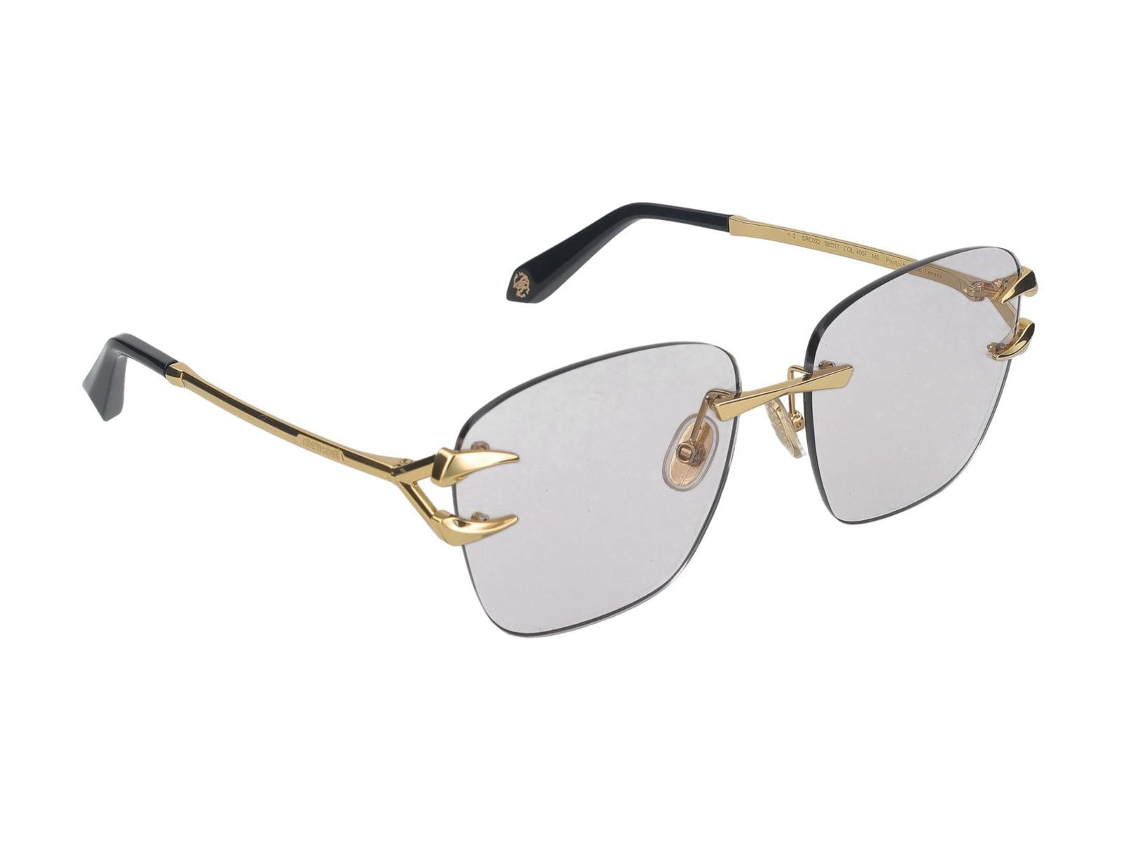 Shop Roberto Cavalli Sunglasses In Polished Yellow Gold