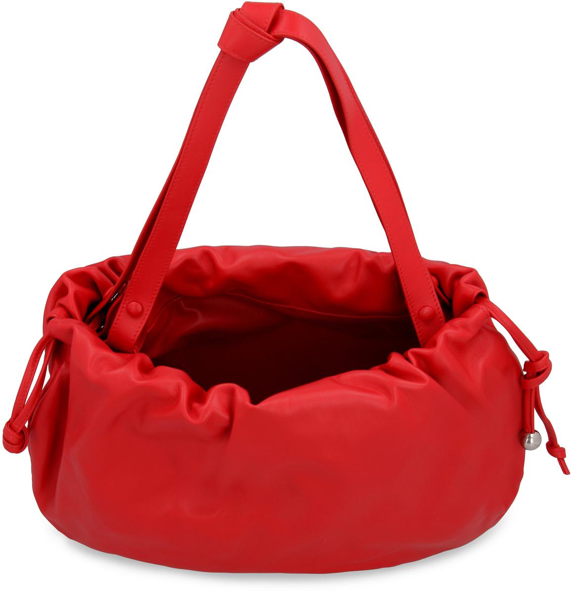 Shop Bottega Veneta The Bulb Leather Bag In Red