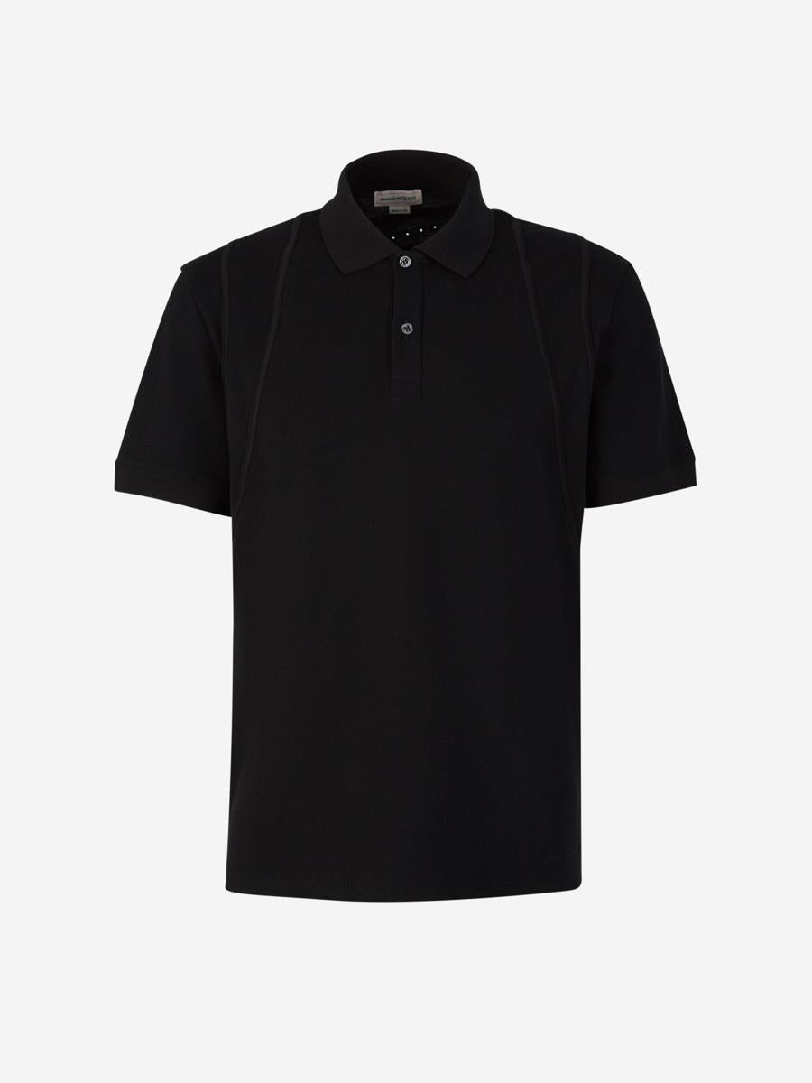 Shop Alexander Mcqueen Cotton Pique Polo In Black