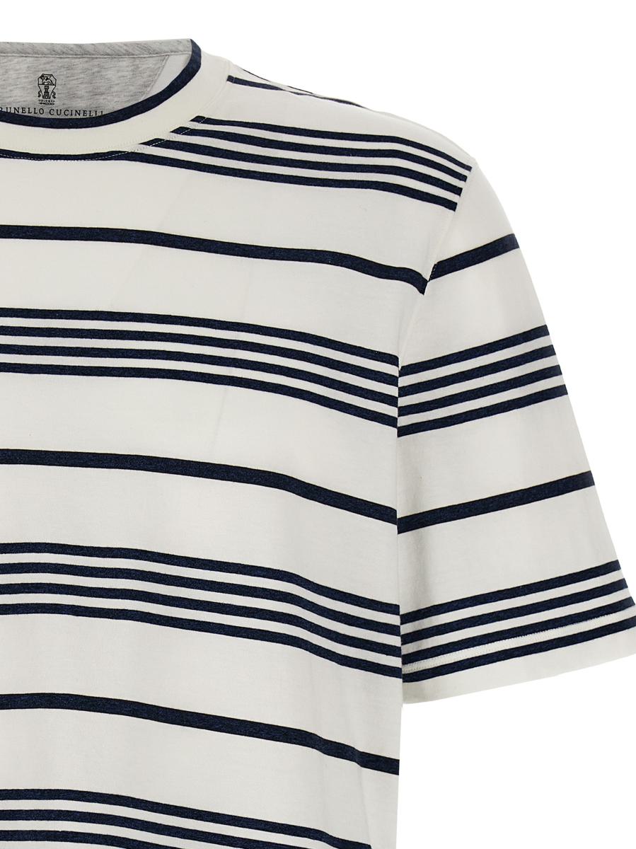 Shop Brunello Cucinelli Striped T-shirt In Multicolor