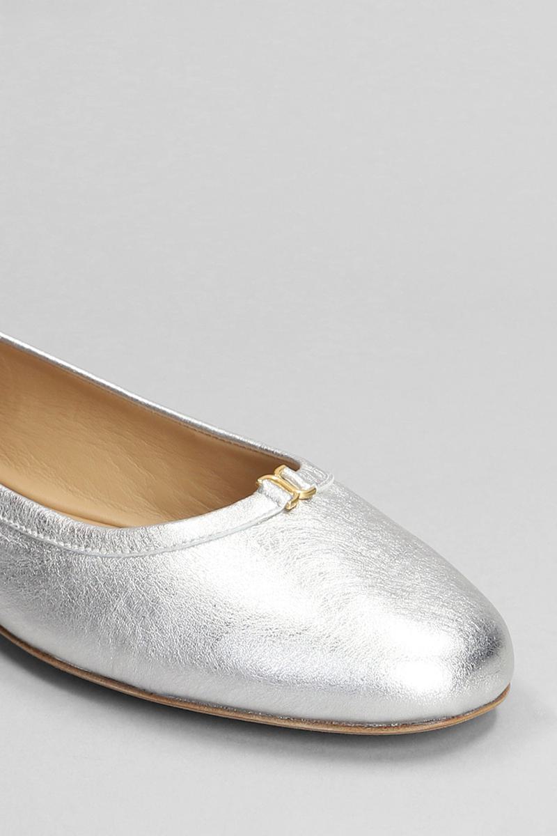Shop Chloé Mercie Ballet Flats In Silver