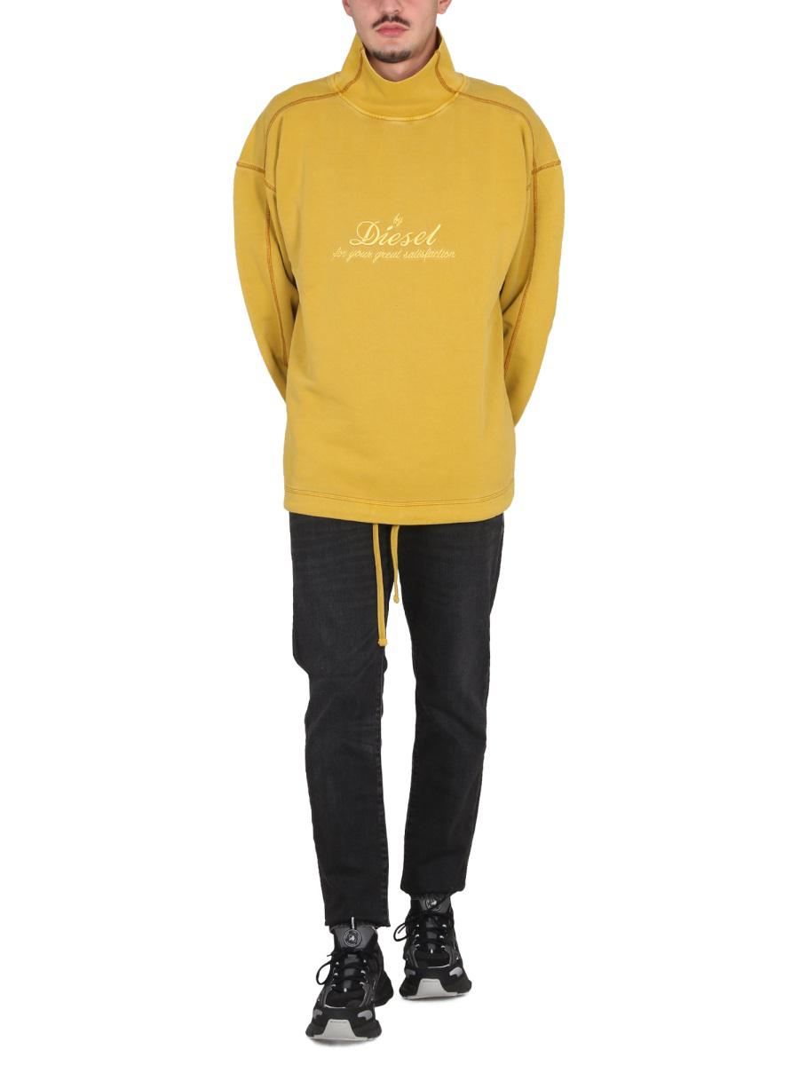 Shop Diesel Sweatshirt With Logo In Yellow