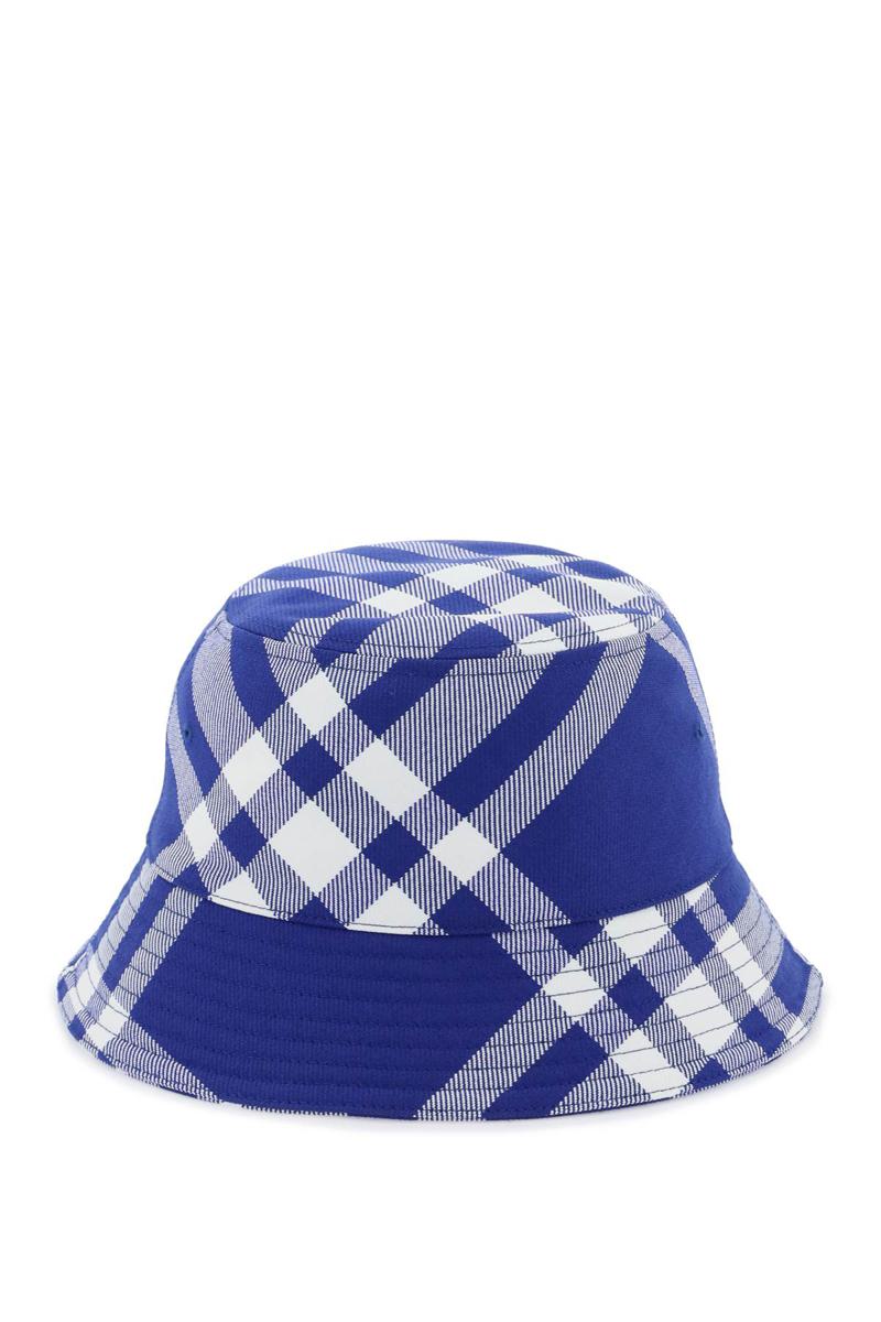 Shop Burberry Check Bucket Hat In Bianco