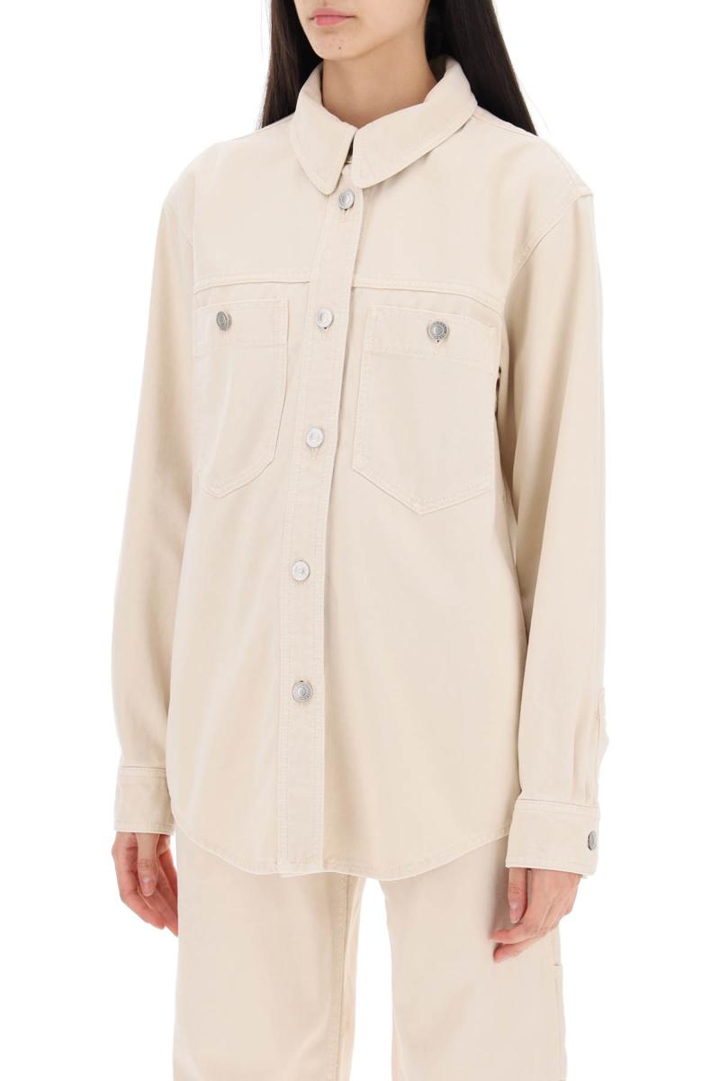 Shop Isabel Marant Denim Talbot Shirt In Neutro