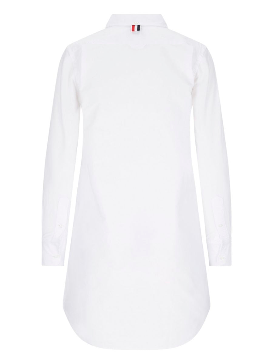 Shop Thom Browne Rwb Cotton Shirt Dress In White