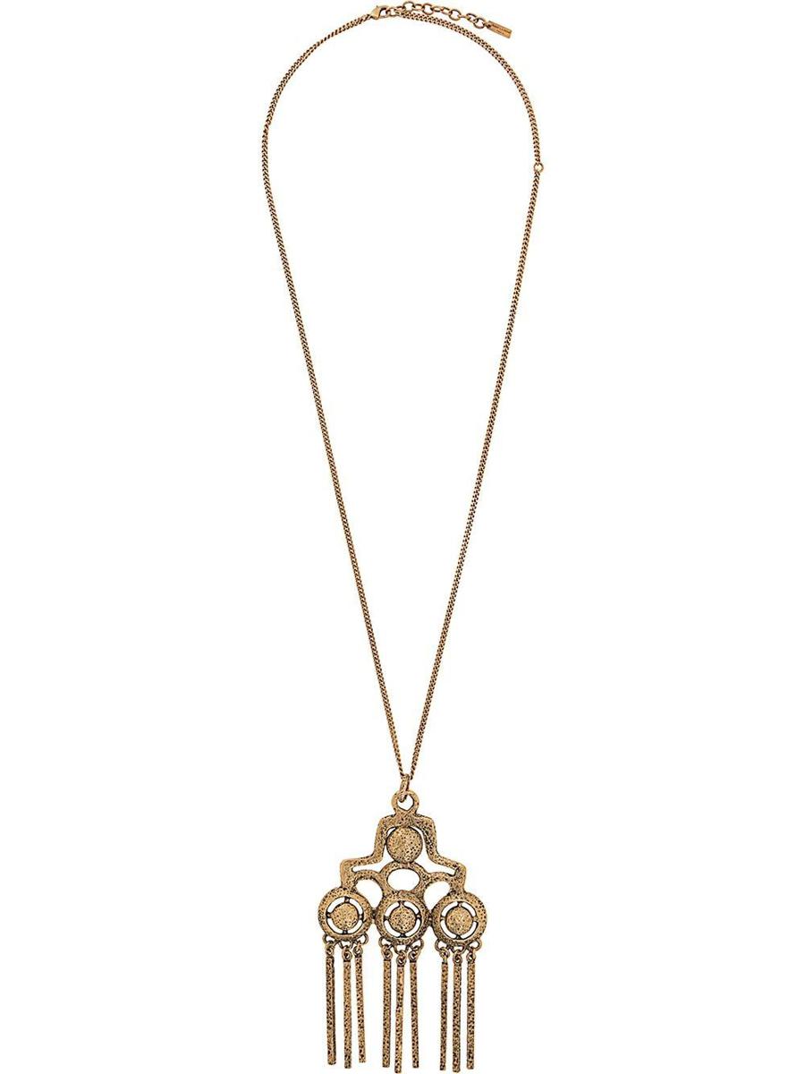 Shop Saint Laurent Necklaces In Metallics