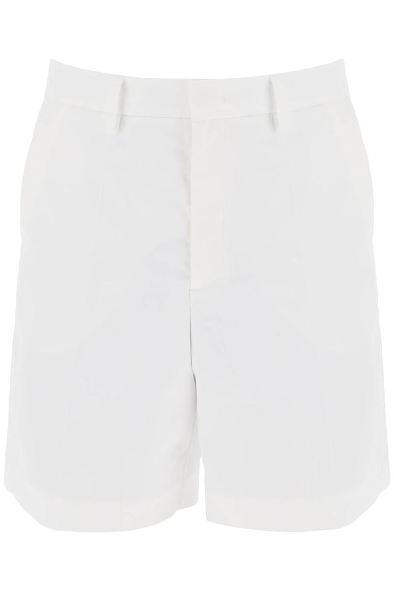 Shop Valentino Cotton Poplin Bermuda Shorts For In Bianco