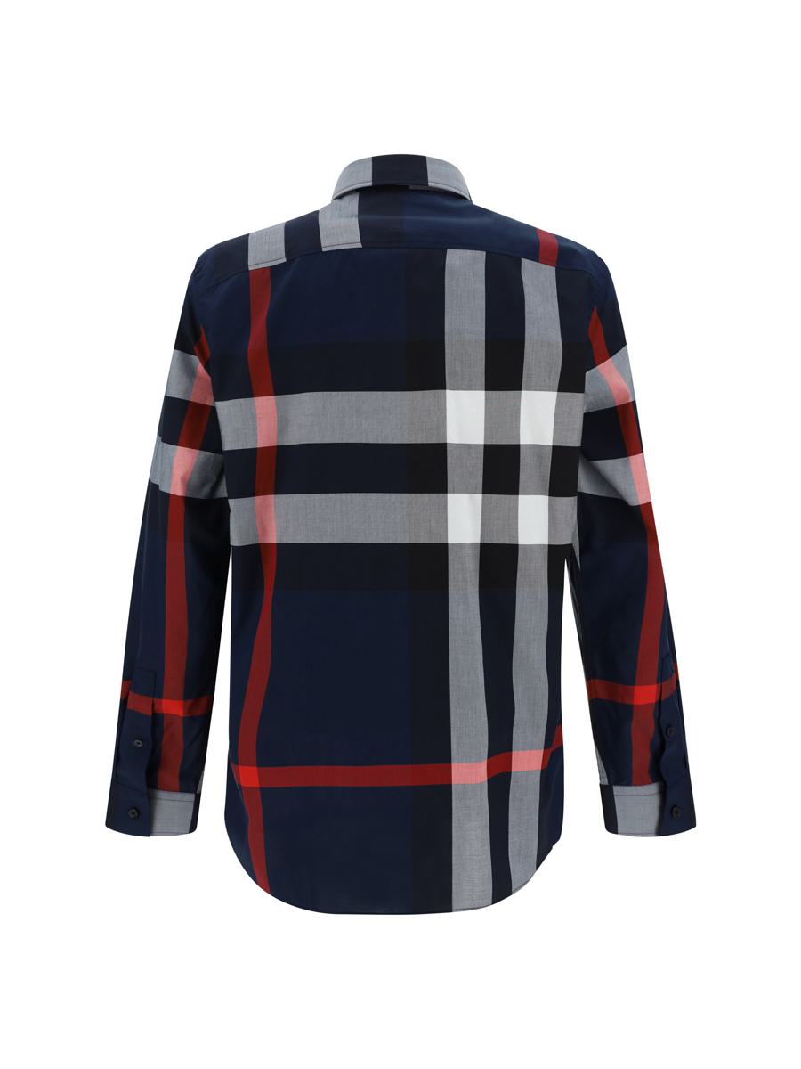 Shop Burberry Shirts In Navy Ip Check