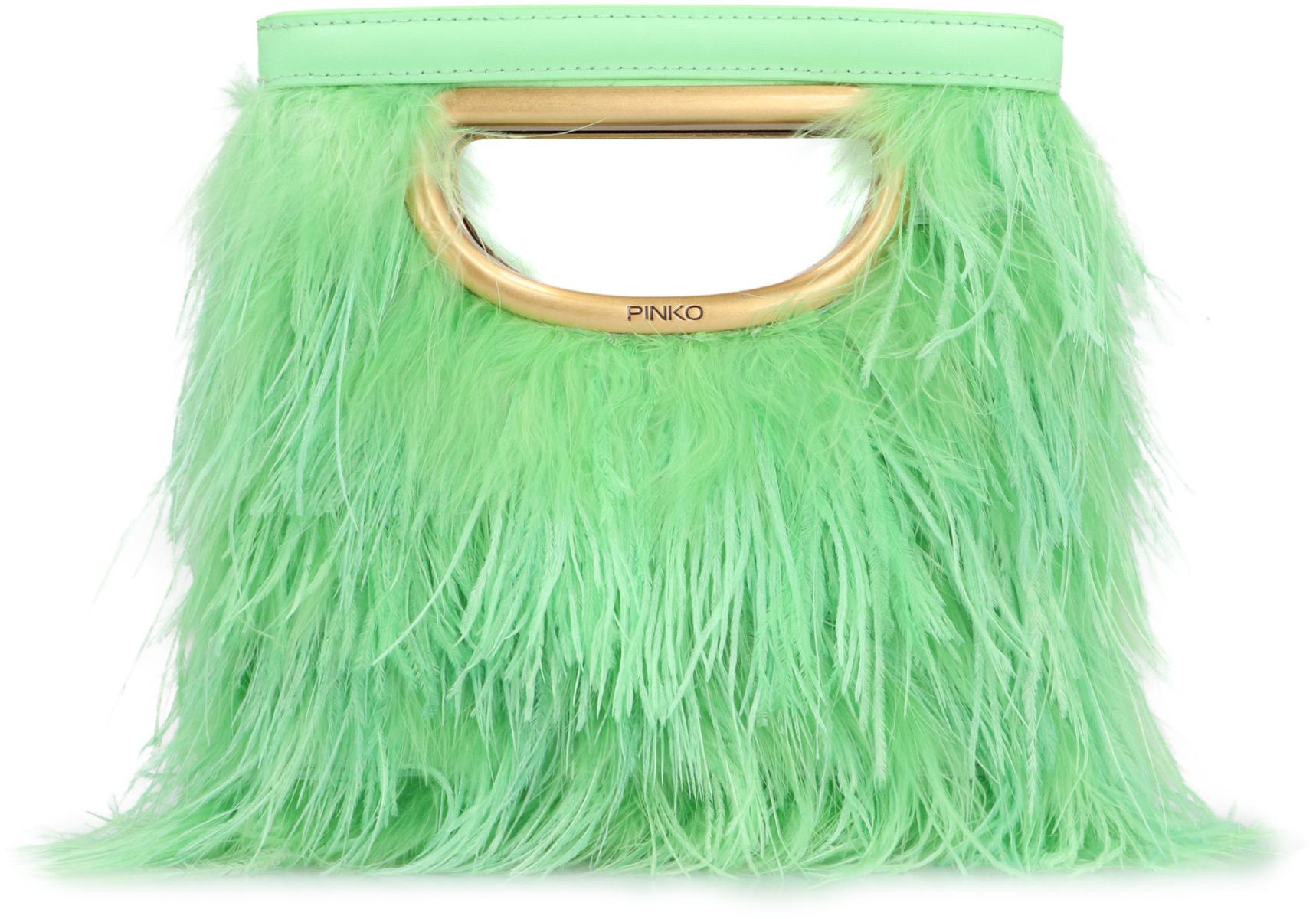 Shop Pinko Square Mini Pochette In Green