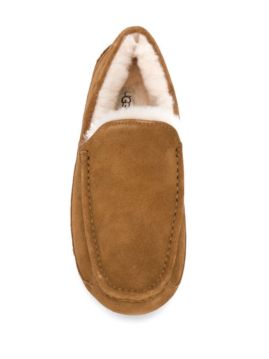 Shop Ugg Ascot Slippers In Beige