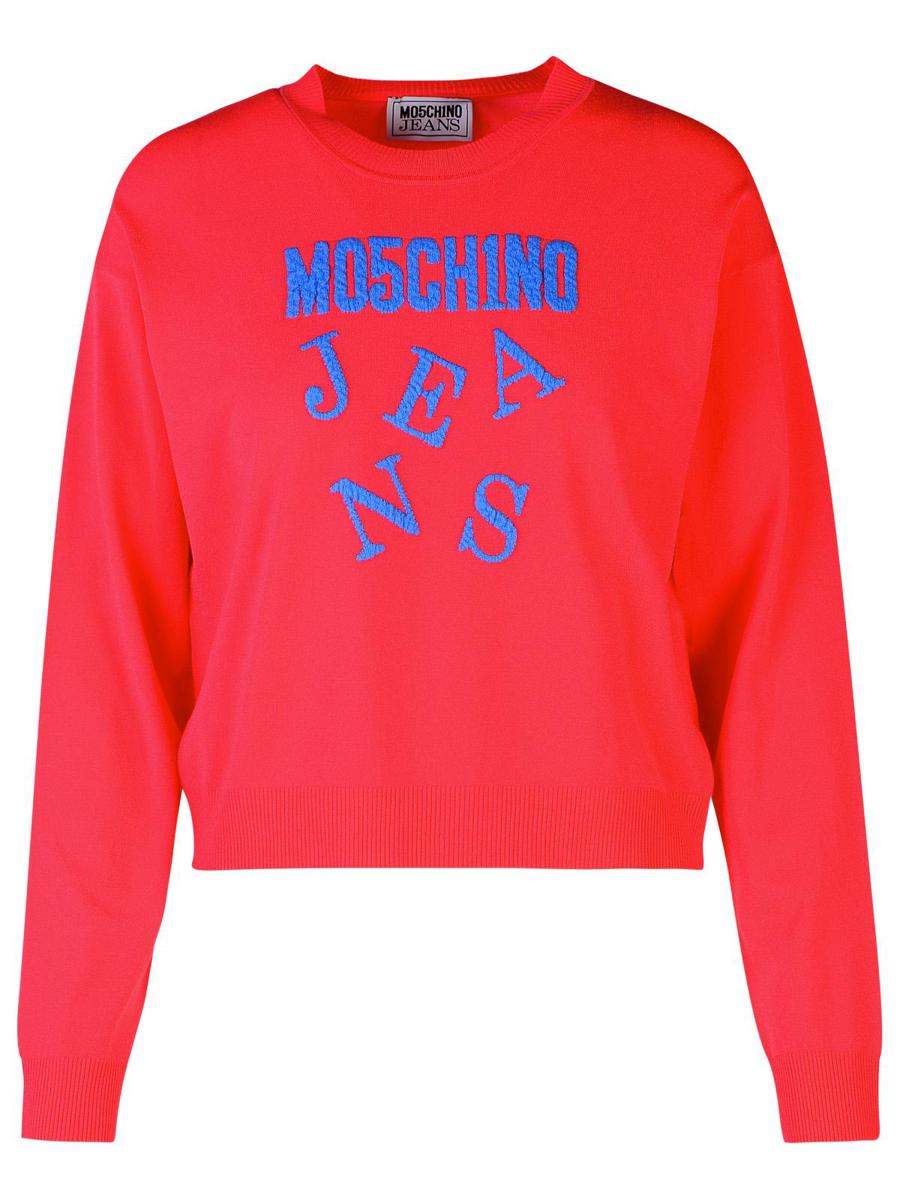 Moschino Jeans Fuchsia Viscose Blend Sweater In Red