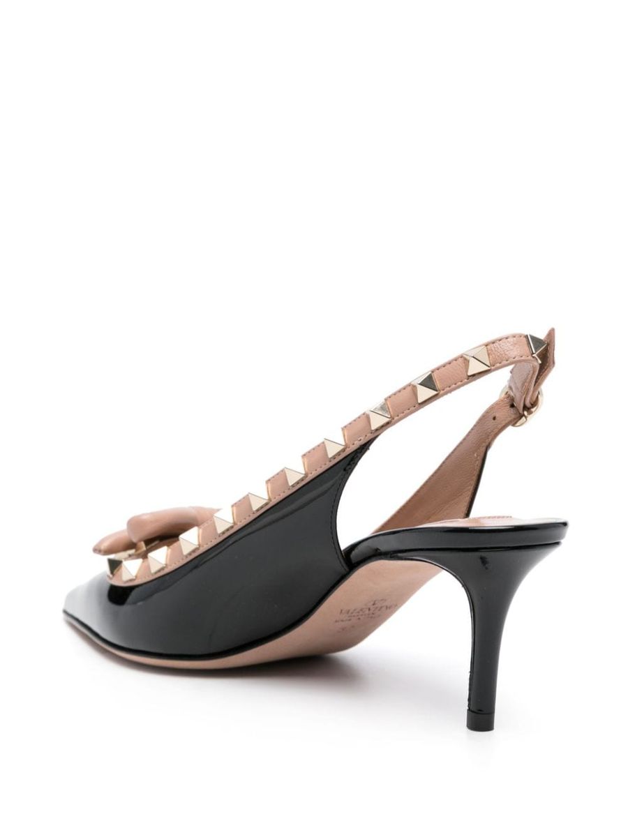 Shop Valentino Garavani Rockstud Bow Leather Pumps In Black