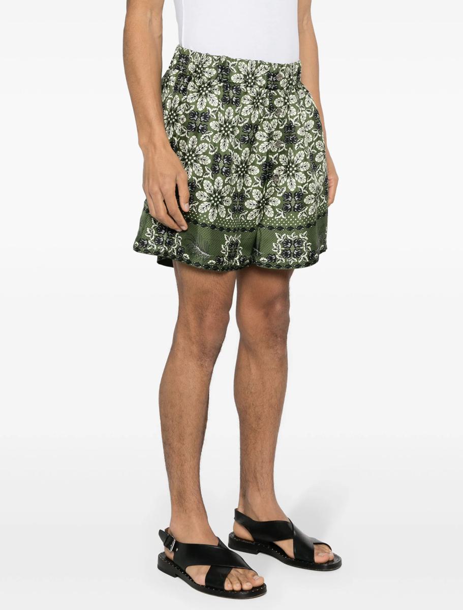 Shop Etro Shorts Green