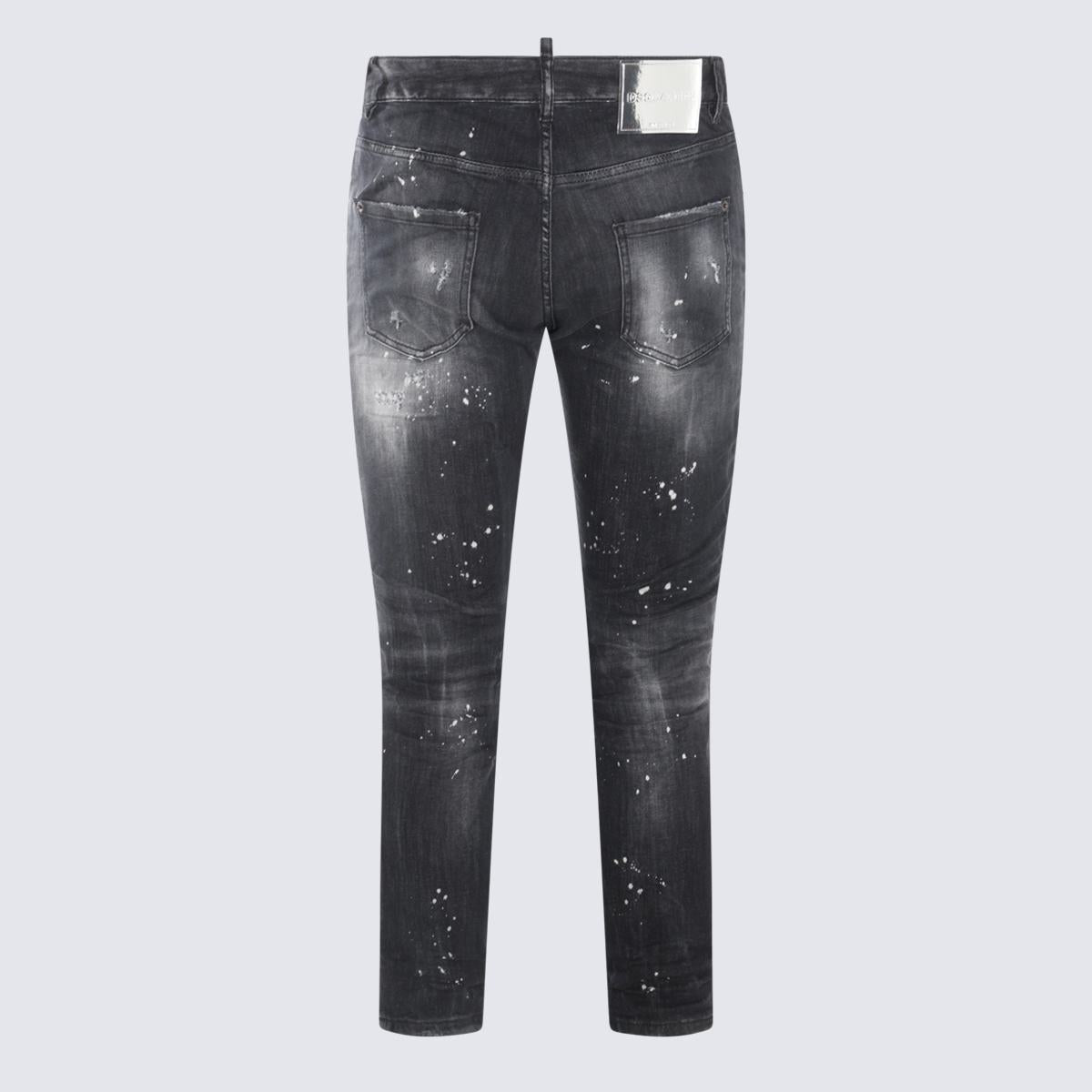 Shop Dsquared2 Black Cotton Denim Jeans