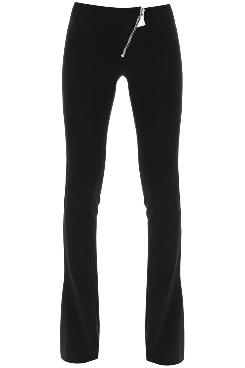 Shop Attico Bootcut Pants With Slanted Zipper In Nero