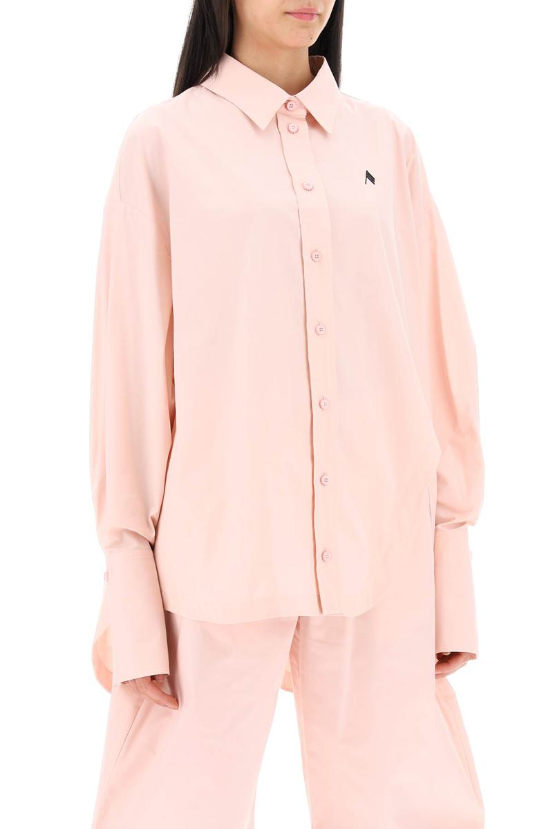 Shop Attico Diana Oversized Asymmetric Shirt In Rosa