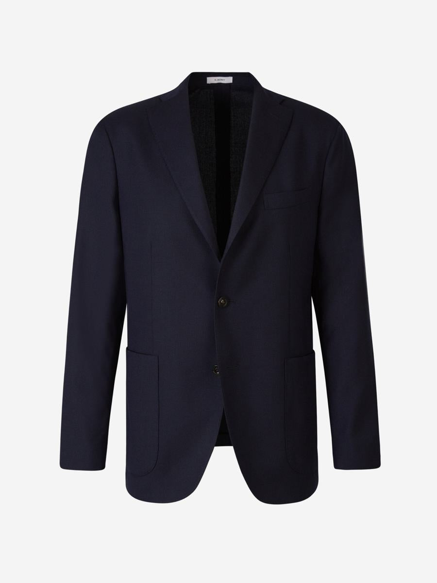 Boglioli Piqué Knit Blazer In Blue